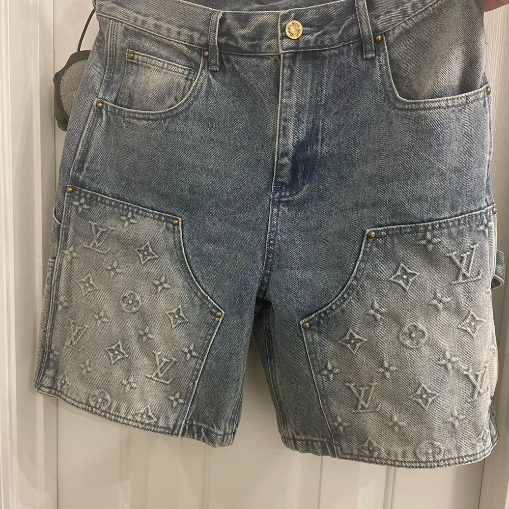 Louis Vuitton | Shorts | Louis Vuitton Blue Monogram Denim Shorts